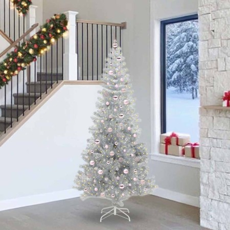 Árbol de Navidad con 300 LED con soporte Plateado 240 cm PET en Decoración Festiva y Estacional | Comprar online en Foru.es