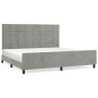 Estructura de cama con cabecero terciopelo gris claro 200x200cm de vidaXL, Camas y somieres - Ref: Foro24-3125775, Precio: 23...