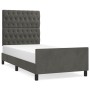 Estructura de cama con cabecero terciopelo gris oscuro 90x200cm de vidaXL, Camas y somieres - Ref: Foro24-3125917, Precio: 14...