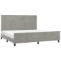 Estructura de cama con cabecero terciopelo gris claro 200x200cm de vidaXL, Camas y somieres - Ref: Foro24-3125653, Precio: 22...