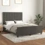 Dark gray velvet bed frame with headboard 140x200 cm by vidaXL, Beds and slatted bases - Ref: Foro24-3126002, Price: 226,56 €...