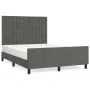 Dark gray velvet bed frame with headboard 140x200 cm by vidaXL, Beds and slatted bases - Ref: Foro24-3126002, Price: 226,56 €...