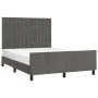 Dark gray velvet bed frame with headboard 140x200 cm by vidaXL, Beds and slatted bases - Ref: Foro24-3126002, Price: 226,56 €...
