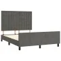 Dark gray velvet bed frame with headboard 140x200 cm by vidaXL, Beds and slatted bases - Ref: Foro24-3126002, Price: 226,56 €...