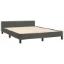 Dark gray velvet bed frame with headboard 140x200 cm by vidaXL, Beds and slatted bases - Ref: Foro24-3126002, Price: 226,56 €...