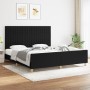 Estructura de cama con cabecero de tela negro 180x200 cm de vidaXL, Camas y somieres - Ref: Foro24-3125237, Precio: 222,26 €,...