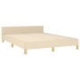 Estructura de cama con cabecero de tela color crema 140x190 cm de vidaXL, Camas y somieres - Ref: Foro24-3125135, Precio: 237...