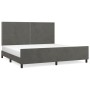 Estructura cama con cabecero terciopelo gris oscuro 200x200 cm de vidaXL, Camas y somieres - Ref: Foro24-3125715, Precio: 223...