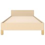 Estructura de cama con cabecero de tela color crema 90x190 cm de vidaXL, Camas y somieres - Ref: Foro24-3125265, Precio: 169,...