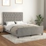 Estructura de cama con cabecero terciopelo gris claro 140x190cm de vidaXL, Camas y somieres - Ref: Foro24-3125940, Precio: 23...