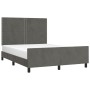 Estructura cama con cabecero terciopelo gris oscuro 140x200 cm de vidaXL, Camas y somieres - Ref: Foro24-3125697, Precio: 197...
