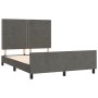 Estructura cama con cabecero terciopelo gris oscuro 140x200 cm de vidaXL, Camas y somieres - Ref: Foro24-3125697, Precio: 197...