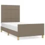 Bed frame with headboard in taupe gray fabric 90x200 cm by vidaXL, Beds and slatted bases - Ref: Foro24-3125029, Price: 139,9...
