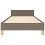 Bed frame with headboard in taupe gray fabric 90x200 cm by vidaXL, Beds and slatted bases - Ref: Foro24-3125029, Price: 139,9...