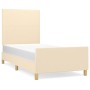 Estructura de cama con cabecero de tela color crema 90x200 cm de vidaXL, Camas y somieres - Ref: Foro24-3124868, Precio: 140,...