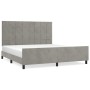 Estructura de cama con cabecero terciopelo gris claro 180x200cm de vidaXL, Camas y somieres - Ref: Foro24-3125769, Precio: 23...