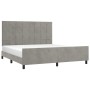 Estructura de cama con cabecero terciopelo gris claro 180x200cm de vidaXL, Camas y somieres - Ref: Foro24-3125769, Precio: 23...
