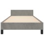Estructura de cama con cabecero terciopelo gris claro 90x190 cm de vidaXL, Camas y somieres - Ref: Foro24-3125605, Precio: 14...