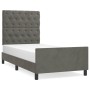 Estructura de cama con cabecero terciopelo gris oscuro 80x200cm de vidaXL, Camas y somieres - Ref: Foro24-3125905, Precio: 16...