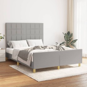 Estructura de cama con cabecero de tela gris claro 140x190 cm de vidaXL, Camas y somieres - Ref: Foro24-3125049, Precio: 225,...