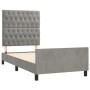 Estructura de cama con cabecero terciopelo gris claro 90x200 cm de vidaXL, Camas y somieres - Ref: Foro24-3125916, Precio: 15...