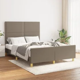 Estructura de cama con cabecero de tela gris taupe 140x190 cm de vidaXL, Camas y somieres - Ref: Foro24-3124972, Precio: 201,...