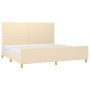 Estructura de cama con cabecero de tela color crema 200x200 cm de vidaXL, Camas y somieres - Ref: Foro24-3124924, Precio: 265...