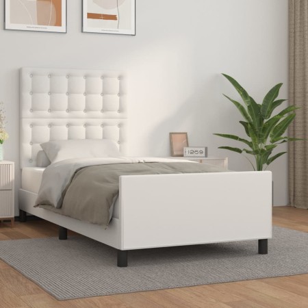 Estructura de cama con cabecero cuero sintético blanco 80x200cm de vidaXL, Camas y somieres - Ref: Foro24-3125538, Precio: 14...