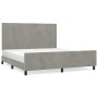 Estructura de cama con cabecero terciopelo gris claro 180x200cm de vidaXL, Camas y somieres - Ref: Foro24-3125647, Precio: 23...