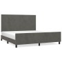 Estructura cama con cabecero terciopelo gris oscuro 160x200 cm de vidaXL, Camas y somieres - Ref: Foro24-3125642, Precio: 210...