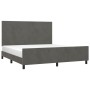Estructura cama con cabecero terciopelo gris oscuro 160x200 cm de vidaXL, Camas y somieres - Ref: Foro24-3125642, Precio: 210...