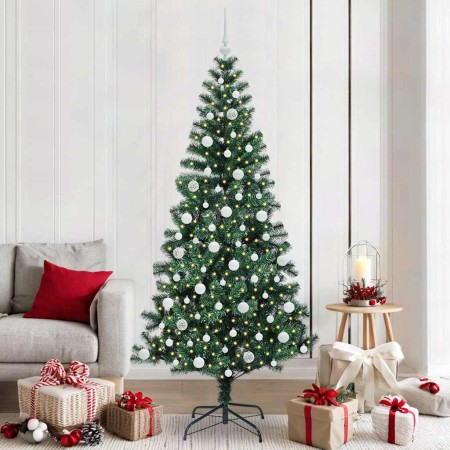Árbol de Navidad Artificial Preiluminado Verde 210 cm en Decoración Festiva y Estacional | Comprar online en Foru.es