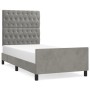 Estructura de cama con cabecero terciopelo gris claro 90x190 cm de vidaXL, Camas y somieres - Ref: Foro24-3125910, Precio: 16...