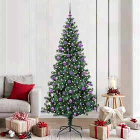 Árbol de Navidad Artificial Preiluminado Verde 210 cm en Decoración Festiva y Estacional | Comprar online en Foru.es