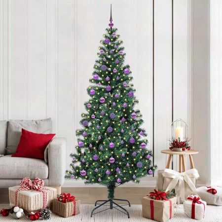 Árbol de Navidad Artificial Preiluminado Verde 210 cm en Decoración Festiva y Estacional | Comprar online en Foru.es