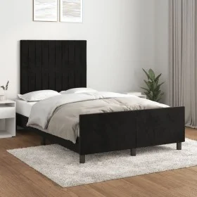 Bed frame with black velvet headboard 120x200 cm by vidaXL, Beds and slatted bases - Ref: Foro24-3125869, Price: 163,54 €, Di...