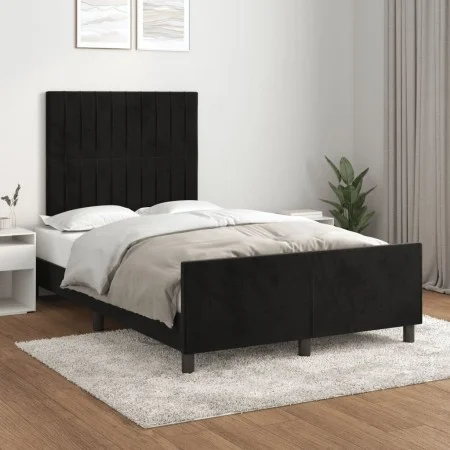 Bed frame with black velvet headboard 120x200 cm by vidaXL, Beds and slatted bases - Ref: Foro24-3125869, Price: 163,54 €, Di...