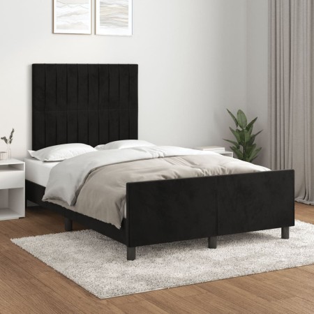Estructura de cama con cabecero de terciopelo negro 120x200 cm de vidaXL, Camas y somieres - Ref: Foro24-3125869, Precio: 166...