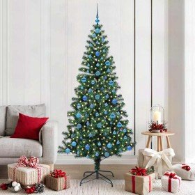 Árbol de Navidad Artificial Preiluminado Verde 210 cm en Decoración Festiva y Estacional | Comprar online en Foru.es