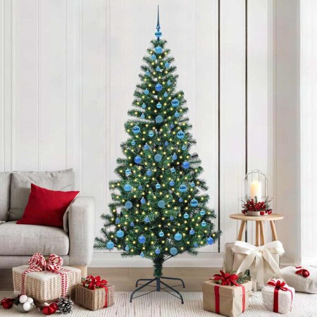 Árbol de Navidad Artificial Preiluminado Verde 210 cm en Decoración Festiva y Estacional | Comprar online en Foru.es