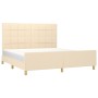 Estructura de cama con cabecero de tela color crema 180x200 cm de vidaXL, Camas y somieres - Ref: Foro24-3125078, Precio: 265...