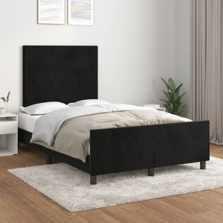 Estructura de cama con cabecero de terciopelo negro 120x200 cm de vidaXL, Camas y somieres - Ref: Foro24-3125625, Precio: 175...