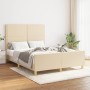 Estructura de cama con cabecero de tela color crema 140x190 cm de vidaXL, Camas y somieres - Ref: Foro24-3124973, Precio: 200...