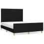 Estructura de cama con cabecero de tela negro 140x190 cm de vidaXL, Camas y somieres - Ref: Foro24-3125132, Precio: 225,47 €,...