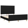 Estructura de cama con cabecero de tela negro 140x190 cm de vidaXL, Camas y somieres - Ref: Foro24-3125132, Precio: 225,47 €,...