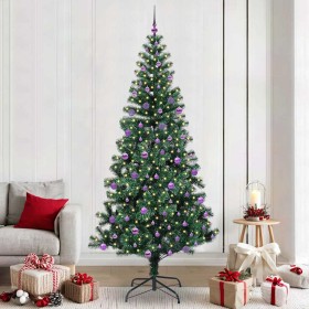 Árbol de Navidad Artificial Preiluminado Verde 240 cm en Decoración Festiva y Estacional | Comprar online en Foru.es
