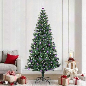 Árbol de Navidad Artificial Preiluminado Verde 240 cm en Decoración Festiva y Estacional | Comprar online en Foru.es