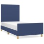 Estructura de cama con cabecero de tela azul 90x190 cm de vidaXL, Camas y somieres - Ref: Foro24-3124861, Precio: 148,93 €, D...