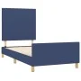 Bed frame with blue fabric headboard 90x190 cm by vidaXL, Beds and slatted bases - Ref: Foro24-3124861, Price: 148,62 €, Disc...