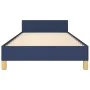 Bed frame with blue fabric headboard 90x190 cm by vidaXL, Beds and slatted bases - Ref: Foro24-3124861, Price: 148,62 €, Disc...